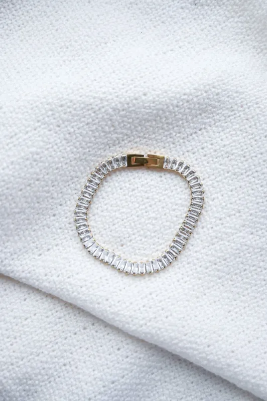 Baguette Tennis Bracelet sold by Valencia Boutique