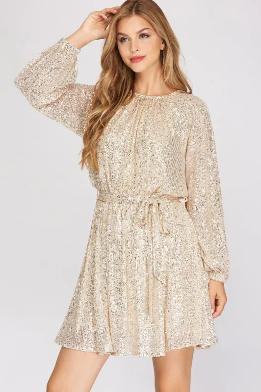 Sequin Mini Dress (S-2X) sold by Valencia Boutique