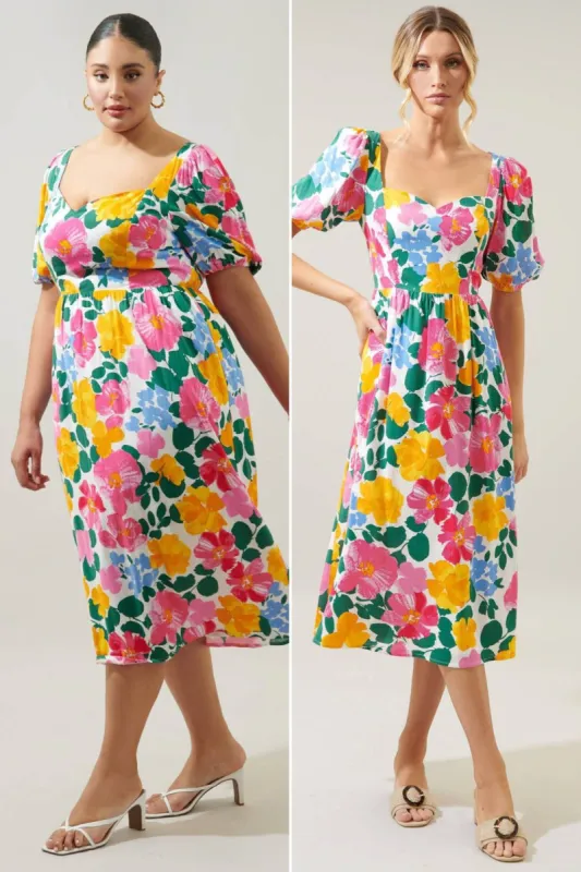 Farah Midi Dress (XS-3X) sold by Valencia Boutique