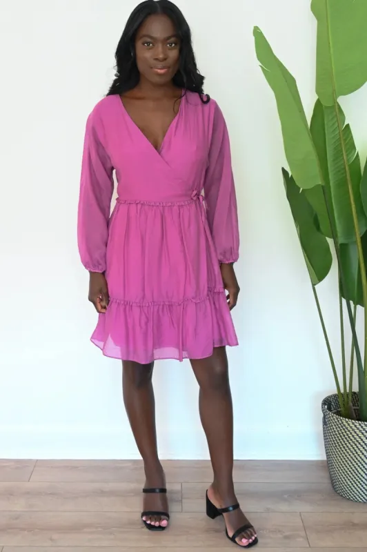 Long sleeve Wrap Dress sold by Valencia Boutique