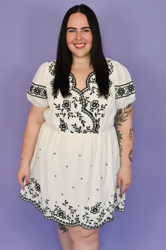 Embroidered Mini Dress (S-3X) sold by Valencia Boutique
