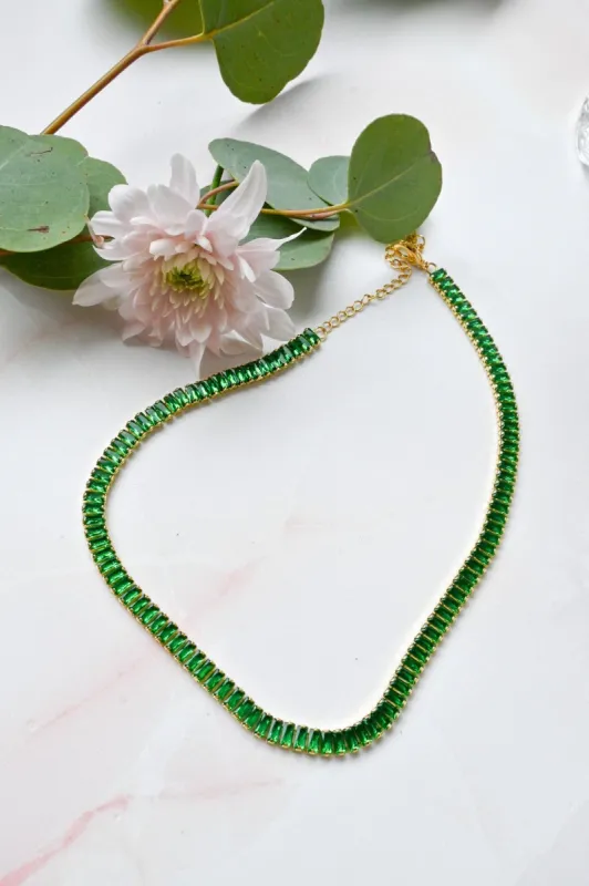 Emerald Tennis Necklace sold by Valencia Boutique