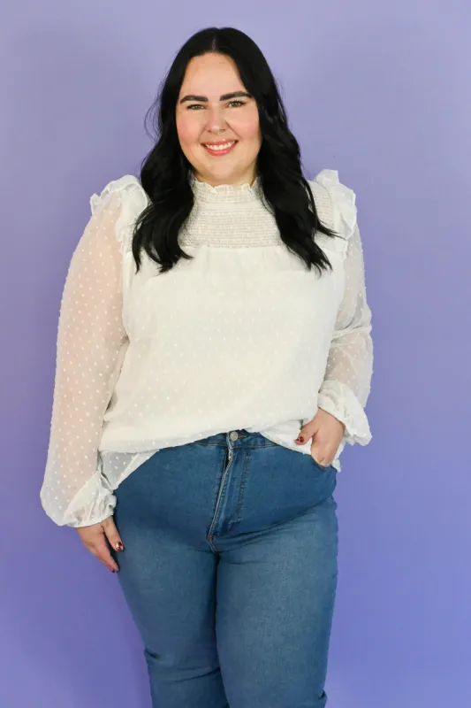 CURVE Swiss Dot Blouse sold by Valencia Boutique
