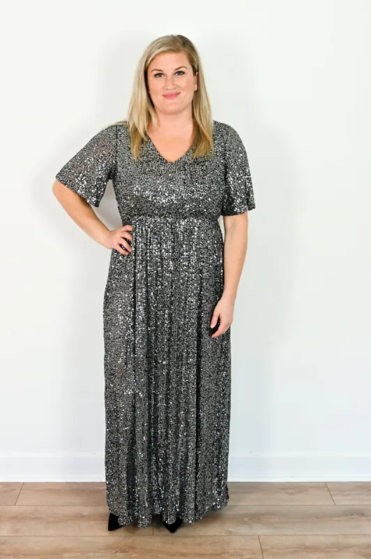 CURVE Sequin Maxi Dress sold by Valencia Boutique