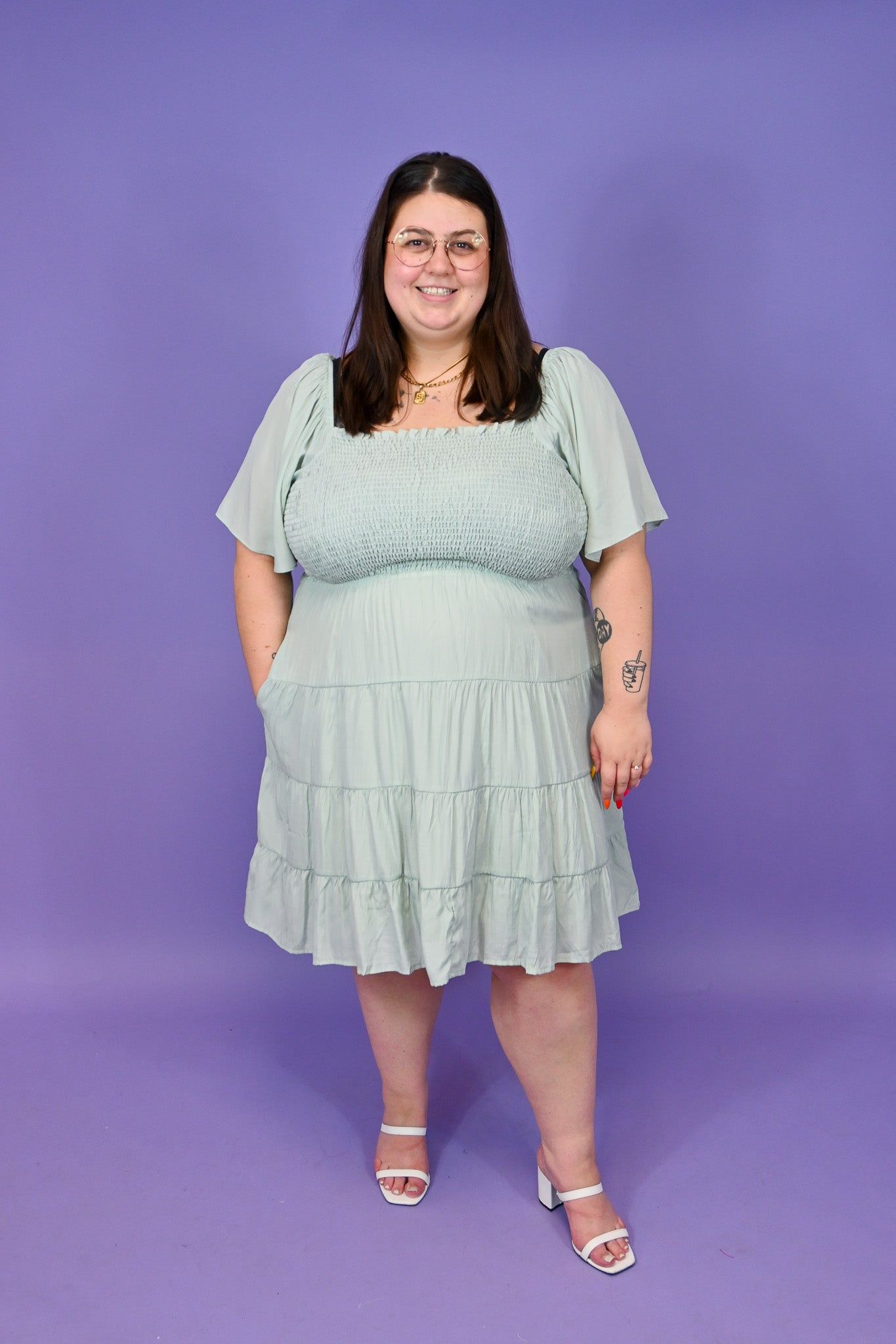 Smocked Mini Dress (S-3X) sold by Valencia Boutique product image thumbnail 4