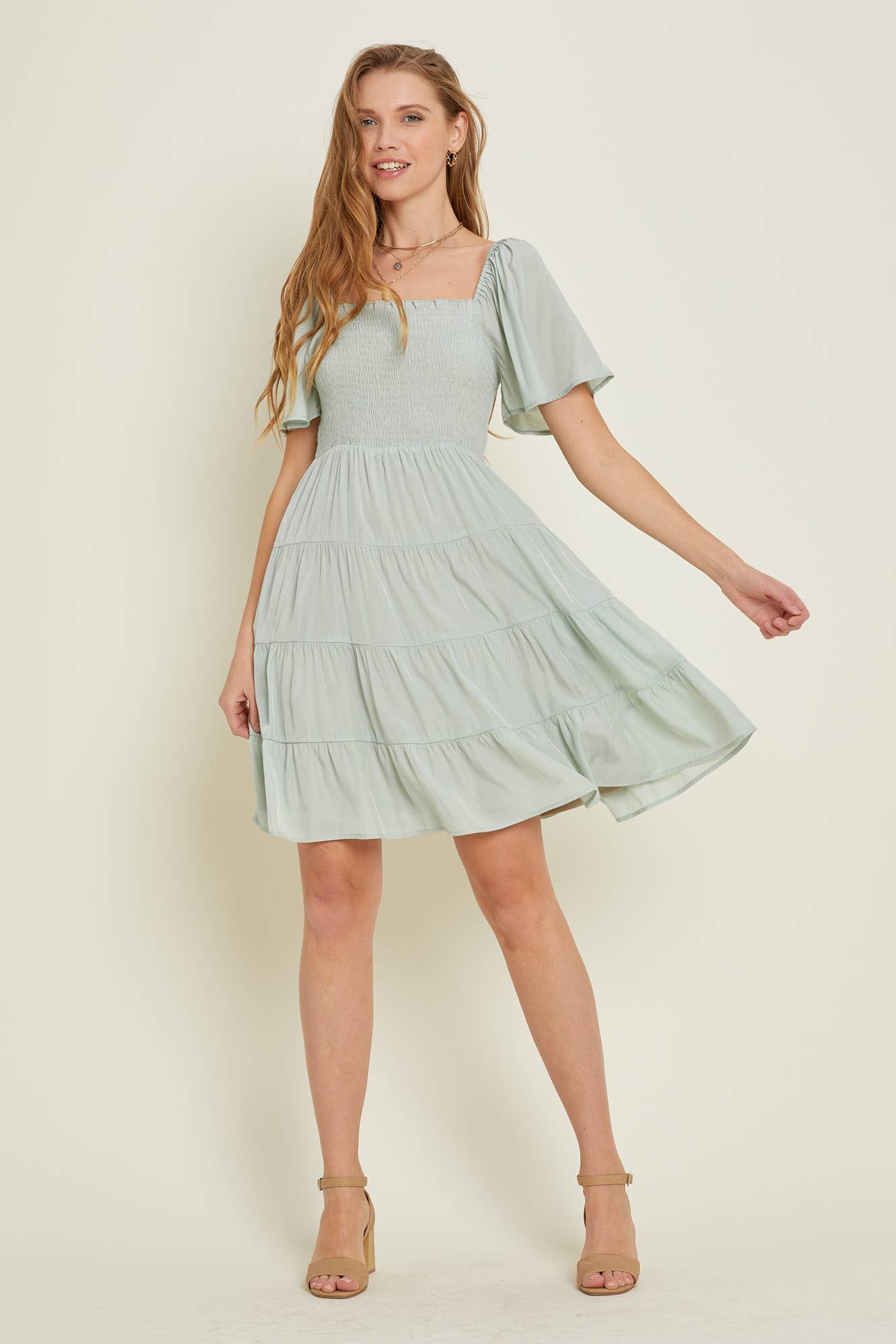 Smocked Mini Dress (S-3X) sold by Valencia Boutique