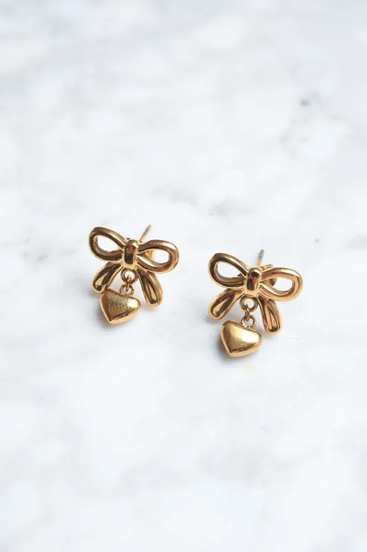 Heart Bow Studs sold by Valencia Boutique