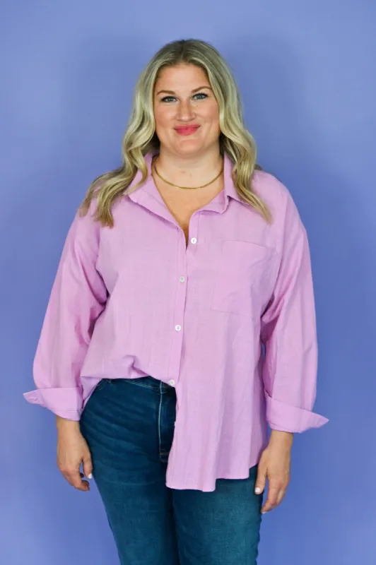 CURVE Lilac Button Up sold by Valencia Boutique