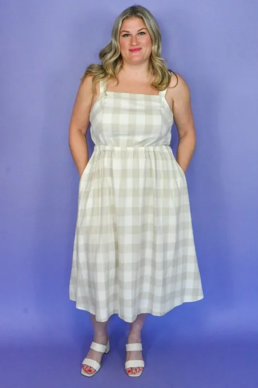 CURVE Gingham Midi Dress sold by Valencia Boutique