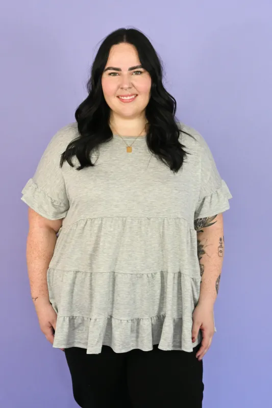 CURVE Ruffle Babydoll Top sold by Valencia Boutique