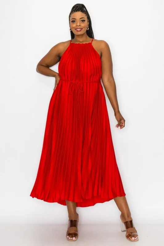 CURVE Pleated Midi Dress sold by Valencia Boutique