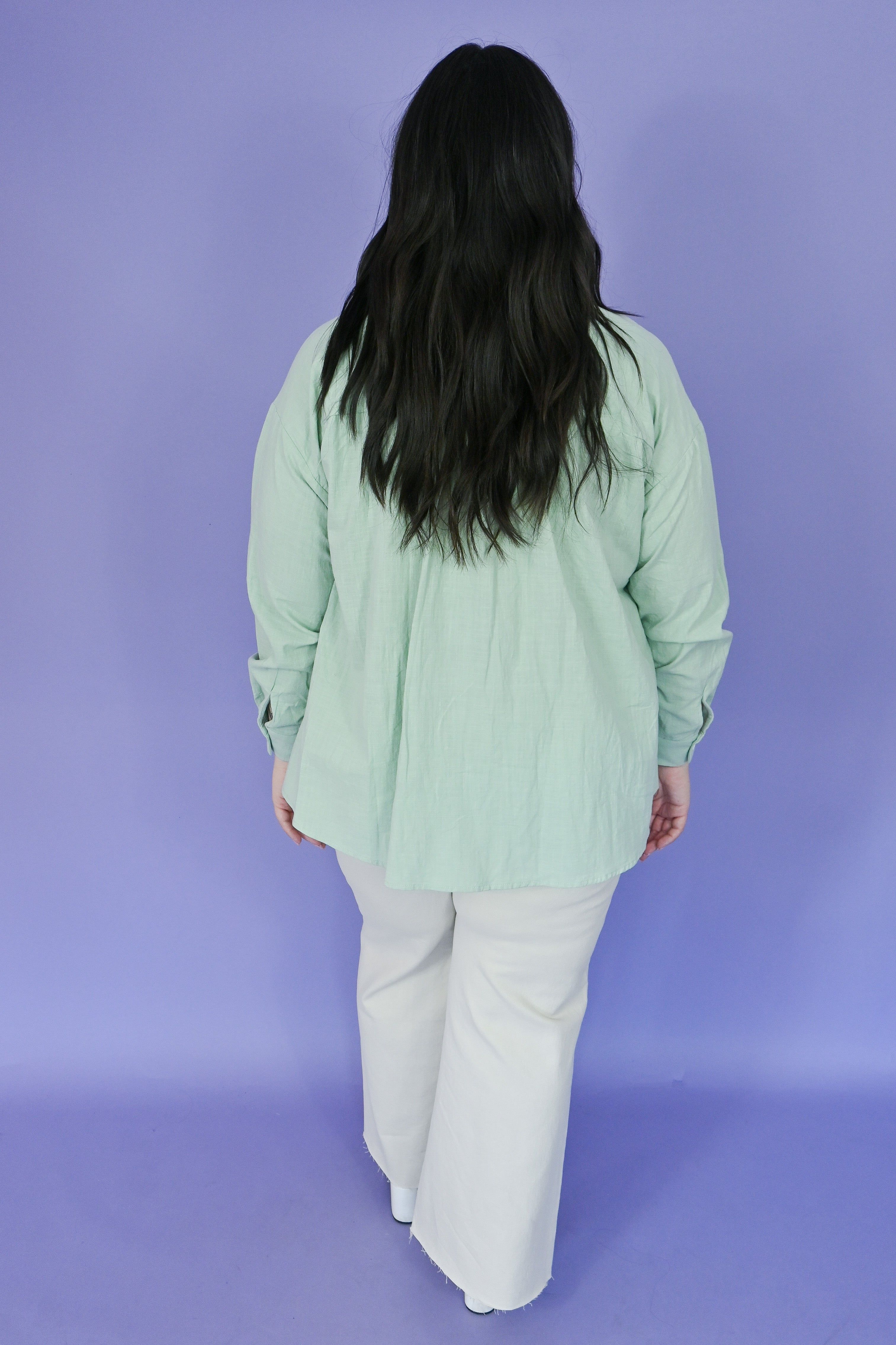 Mint Button Up Shirt (S-3X) sold by Valencia Boutique product image thumbnail 4