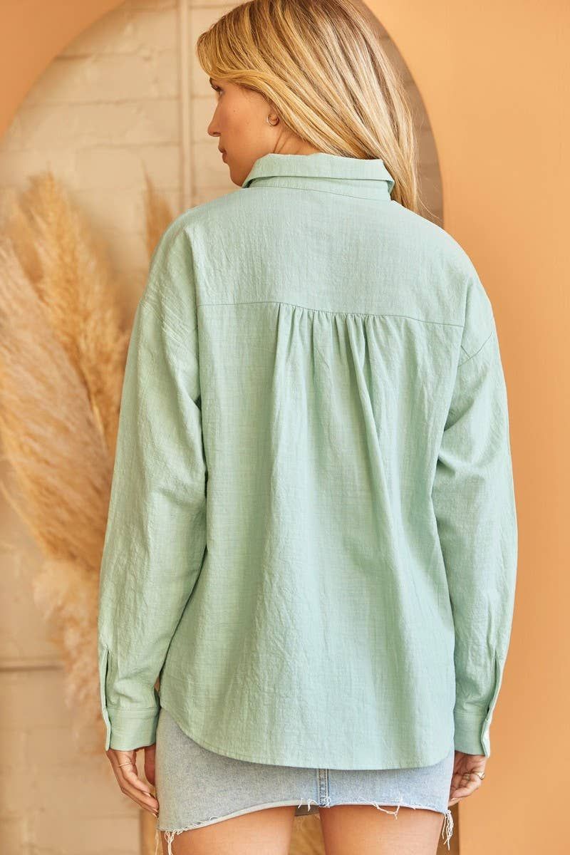 Mint Button Up Shirt (S-3X) sold by Valencia Boutique product image thumbnail 5