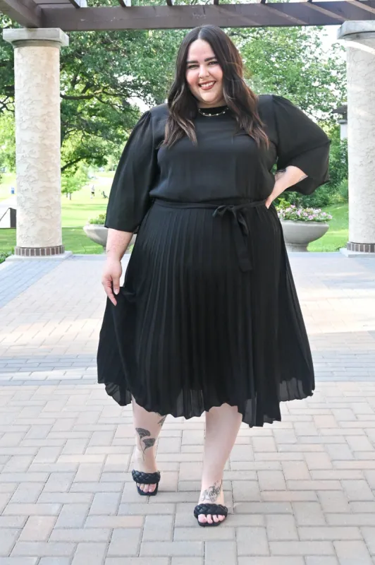 CURVE Pleated Midi Dress sold by Valencia Boutique