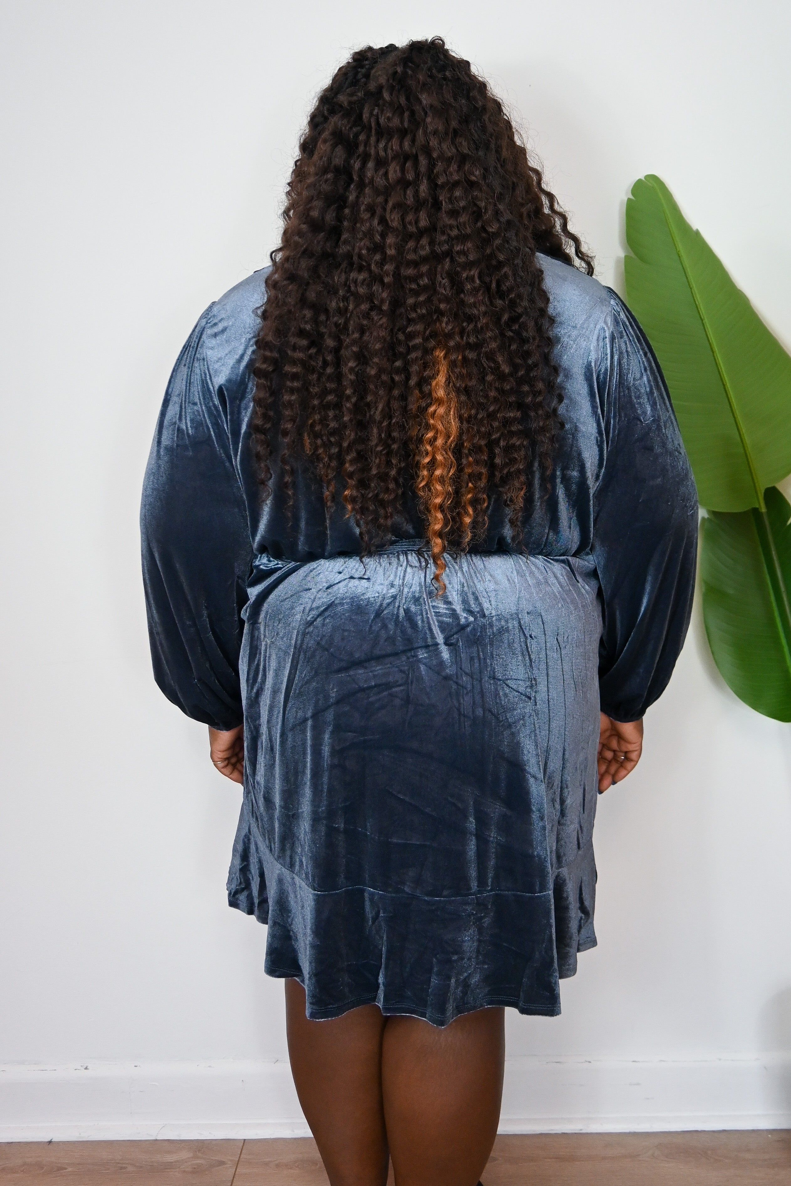 CURVE Velvet Wrap Dress sold by Valencia Boutique product image thumbnail 2