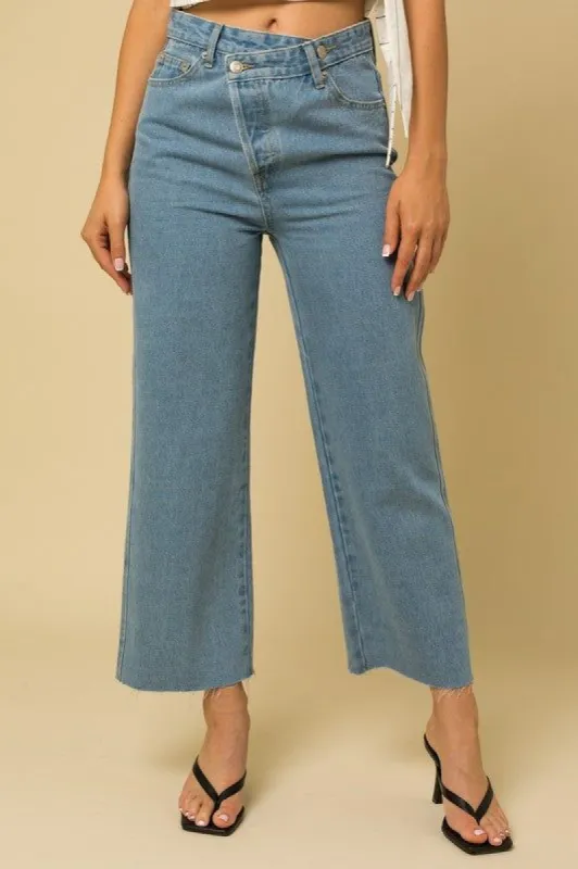 Cross Waist Straight Leg sold by Valencia Boutique