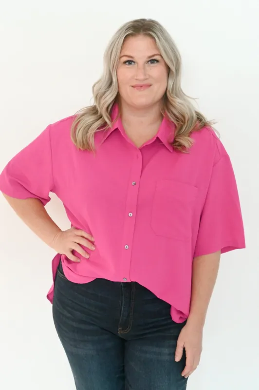 CURVE Button Up Shirt sold by Valencia Boutique