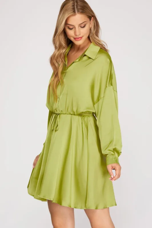 Collared Flare Mini Dress sold by Valencia Boutique