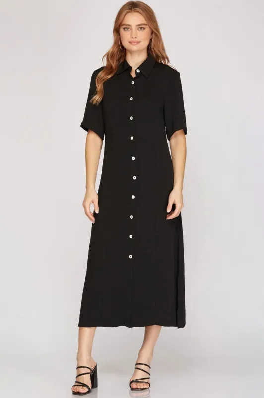 Button Down Shirt Dress (S-2X) sold by Valencia Boutique