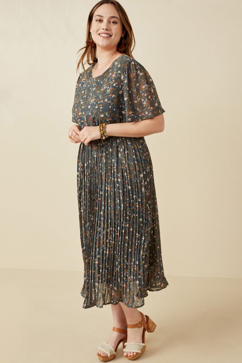 CURVE Pleated Midi Dress sold by Valencia Boutique product image thumbnail 5
