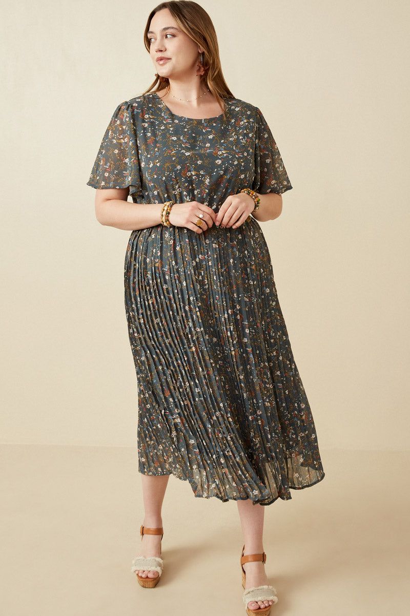 CURVE Pleated Midi Dress sold by Valencia Boutique product image thumbnail 3
