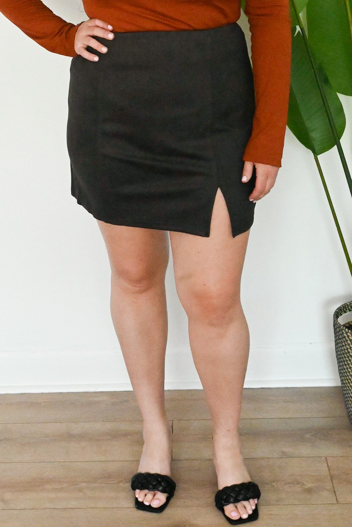 Faux Suede Skirt (S-2X) sold by Valencia Boutique product image thumbnail 2