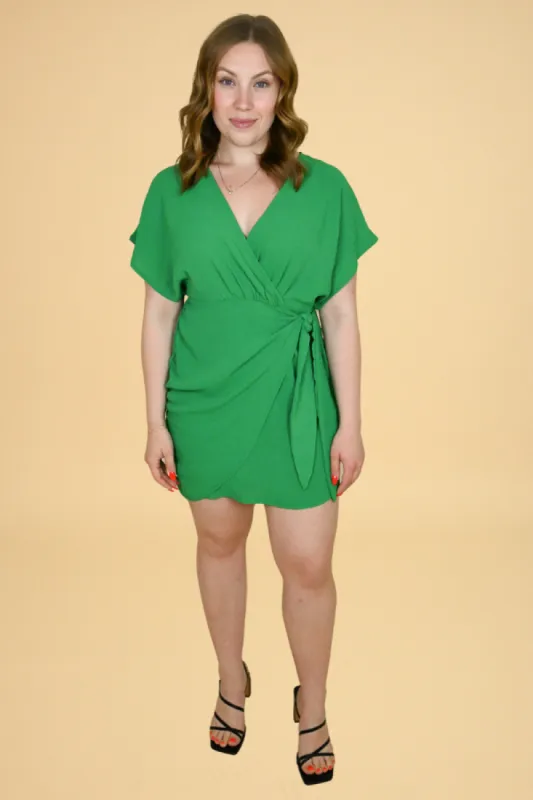 Wrap Mini Dress (S-2X) sold by Valencia Boutique