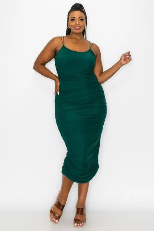 Ruched Bodycon Dress (S-3X) sold by Valencia Boutique