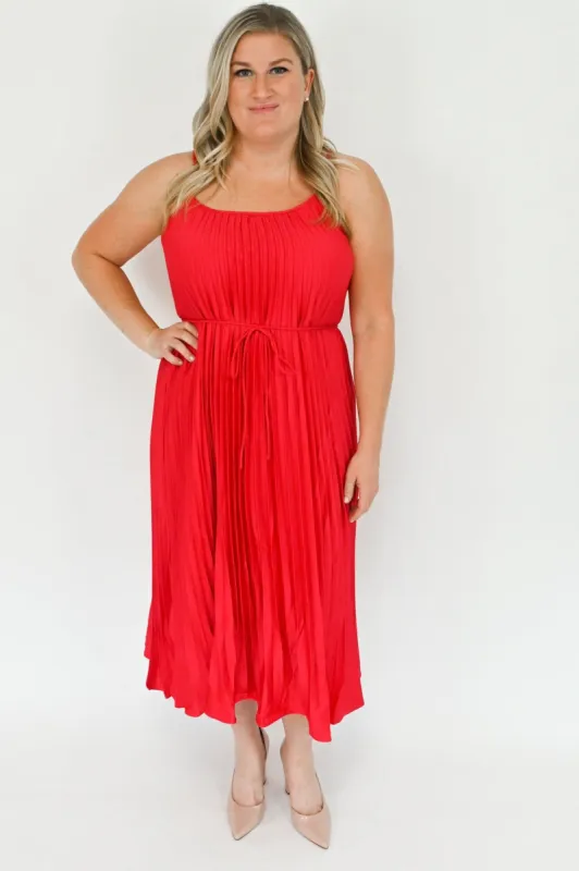 Pleated Midi Dress sold by Valencia Boutique