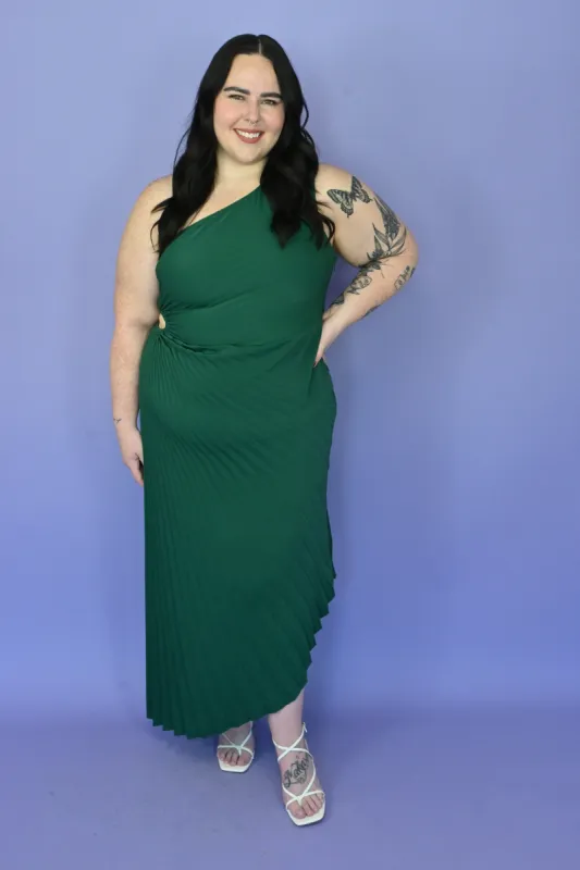 CURVE Pleated Cutout Midi Dress sold by Valencia Boutique