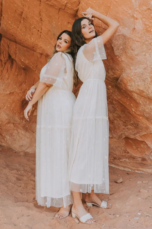 Embroidered Tulle Maxi Dress (S-3X) sold by Valencia Boutique