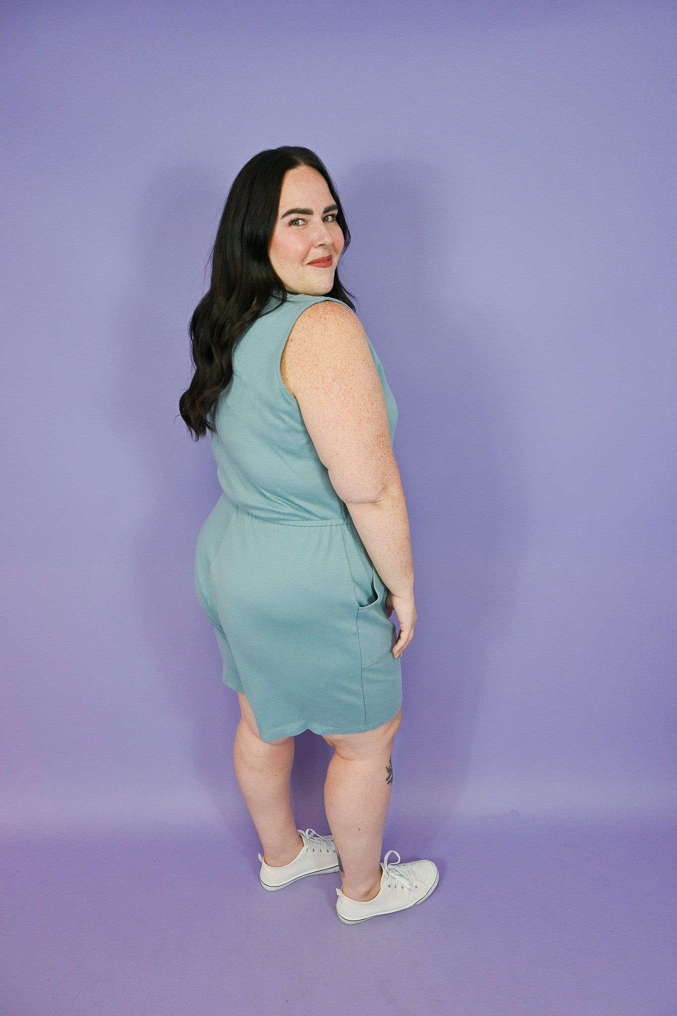 V-Neck Romper (S-3X) sold by Valencia Boutique product image thumbnail 5