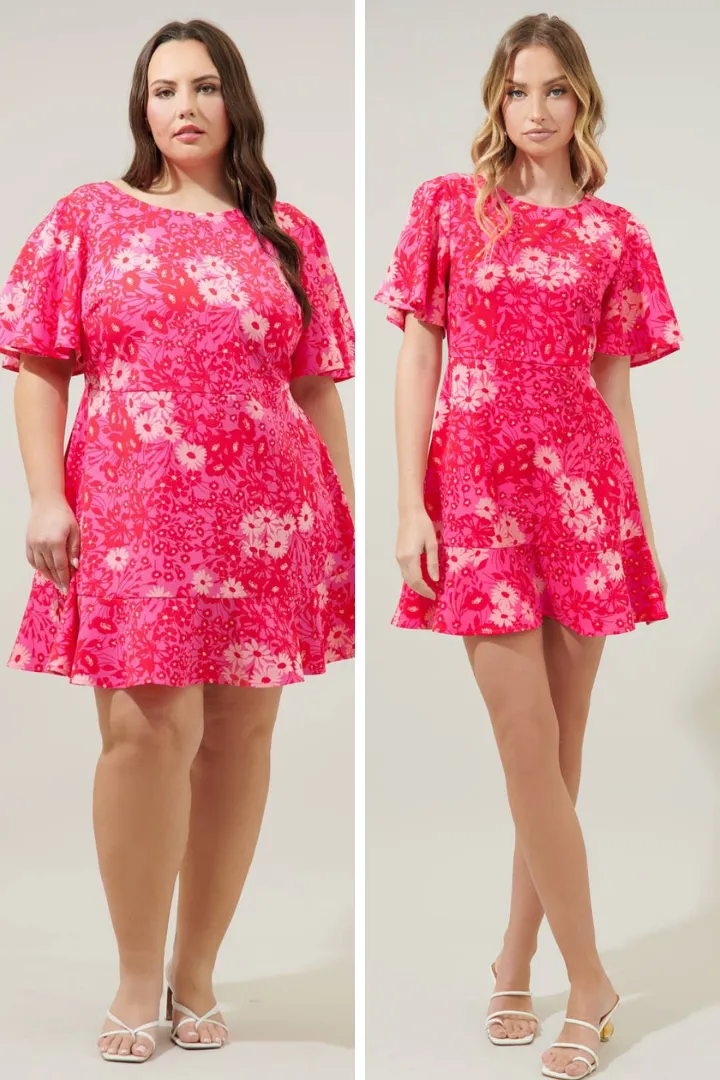 Pink Mini Dress (XS-3X) sold by Valencia Boutique