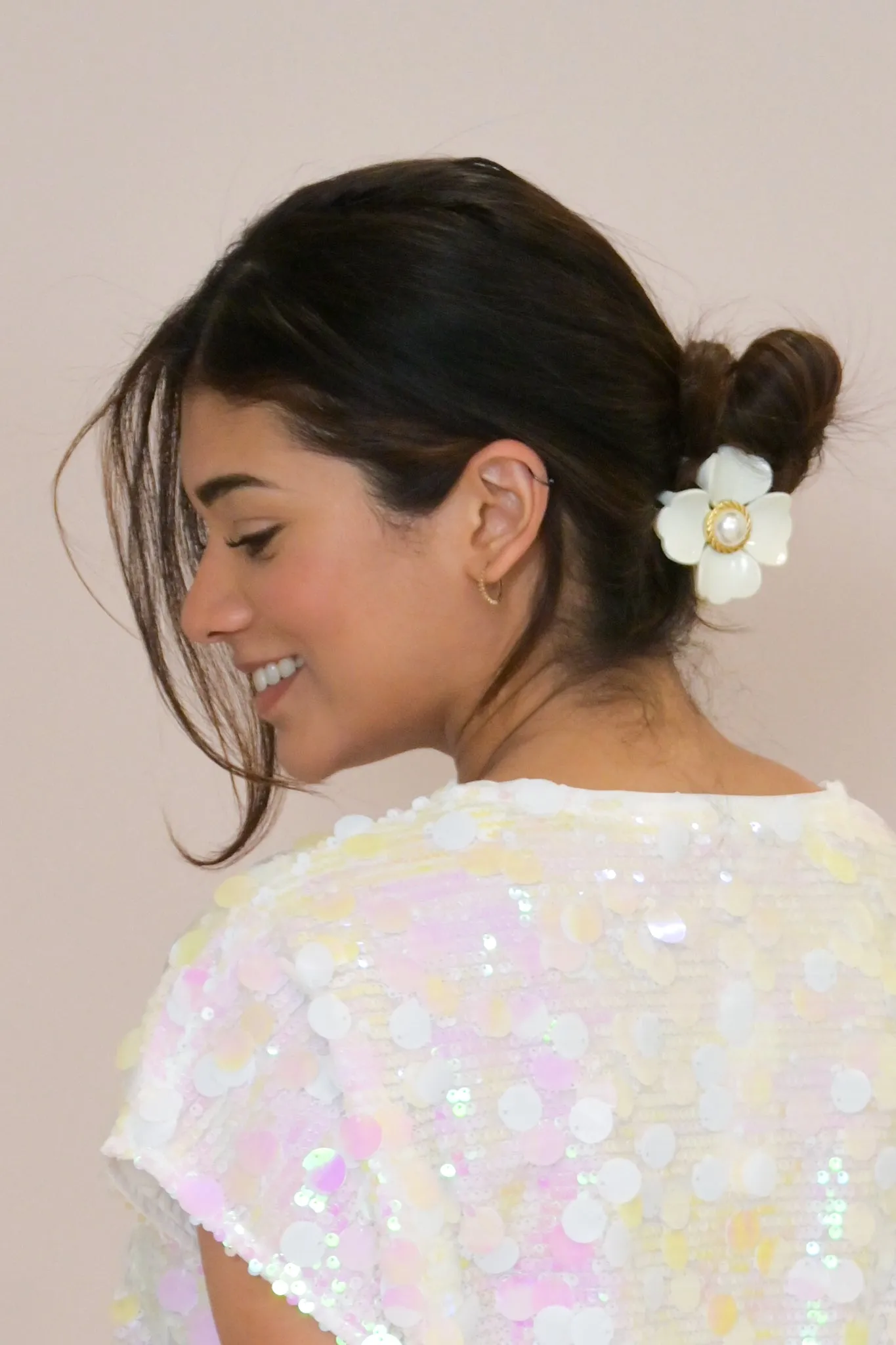 Floral Pearl Claw Clip sold by Valencia Boutique