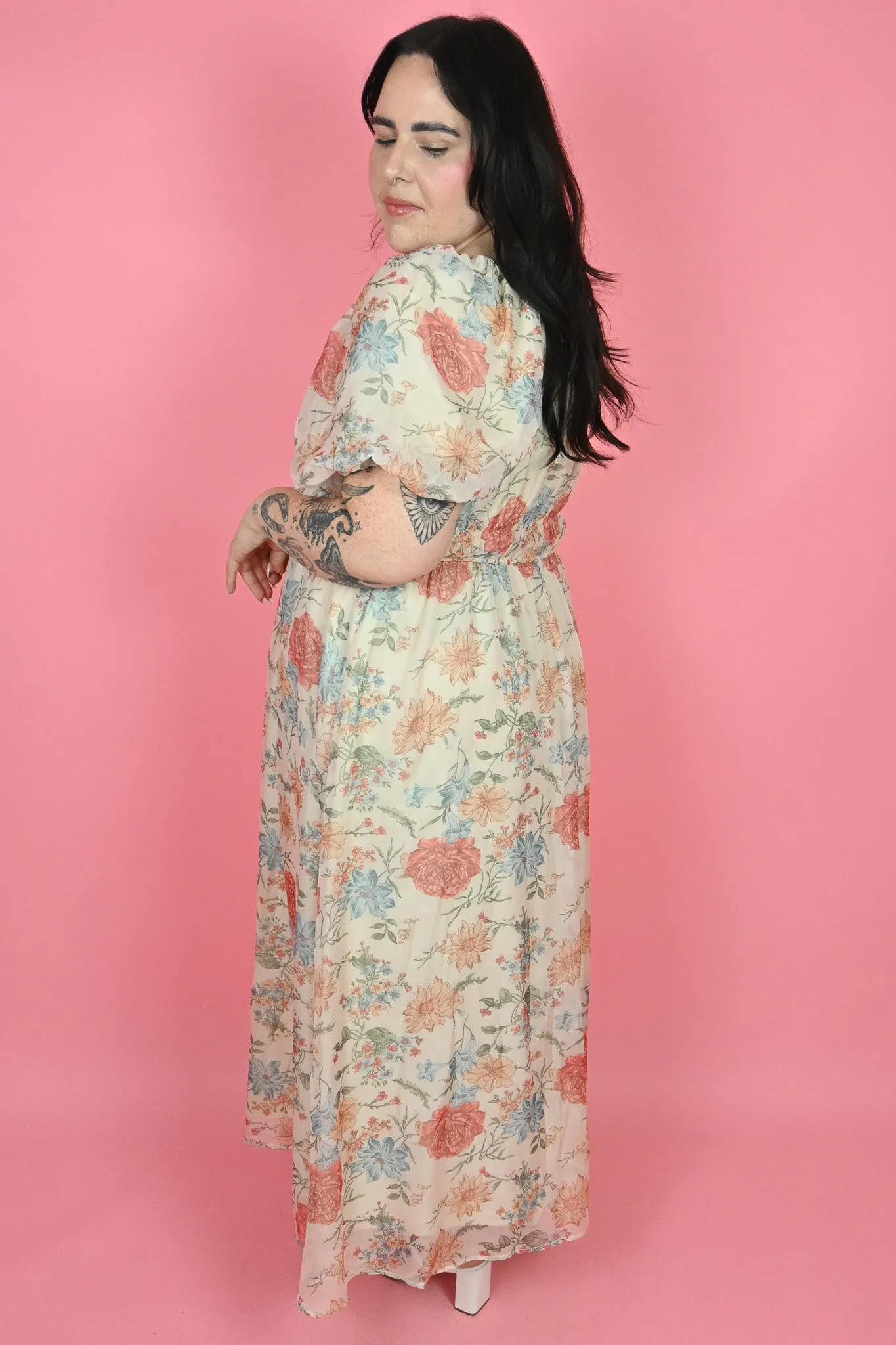 Organza Floral maxi dress (S-3X) sold by Valencia Boutique product image thumbnail 4