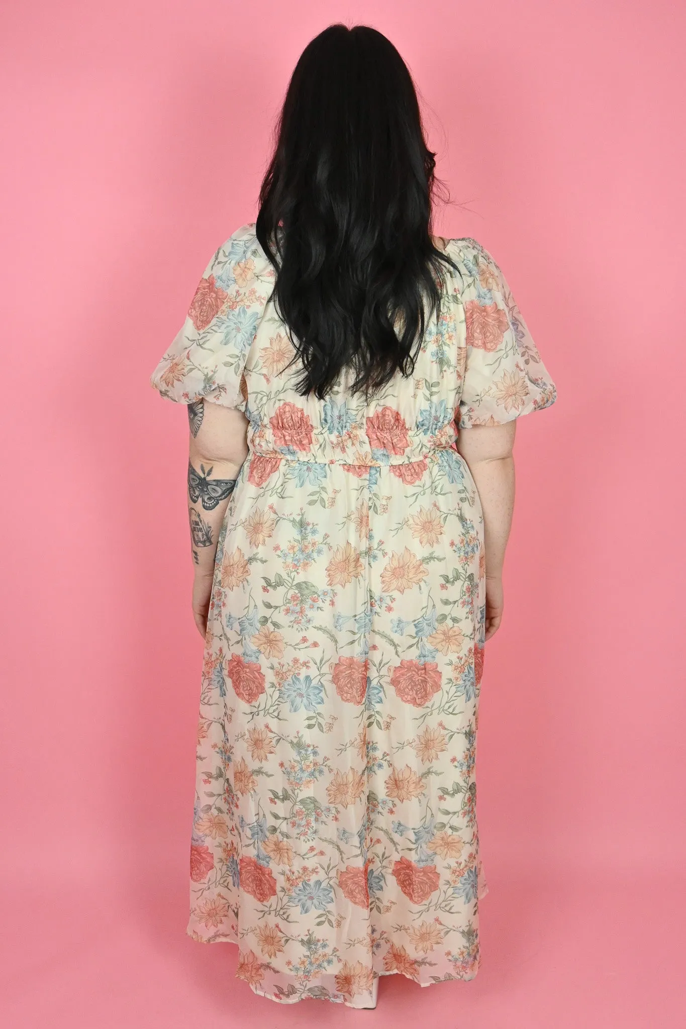 Organza Floral maxi dress (S-3X) sold by Valencia Boutique product image thumbnail 5