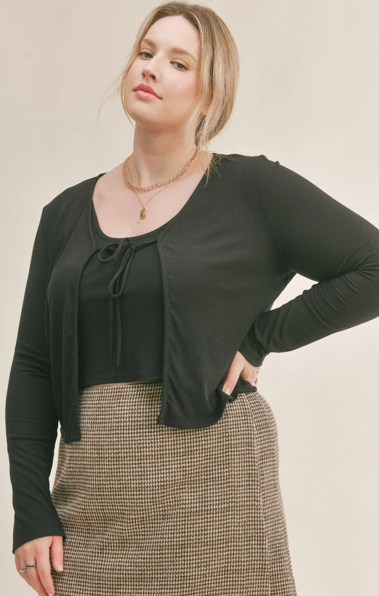 CURVE Tank & Cardi Set sold by Valencia Boutique