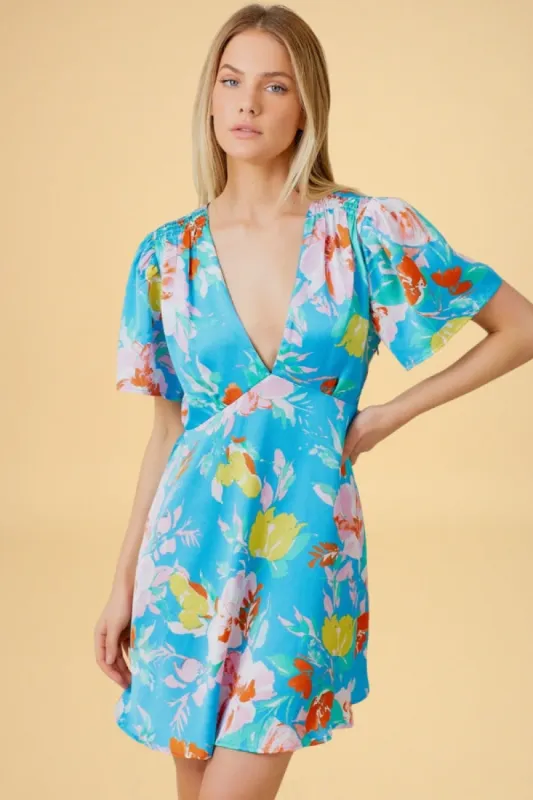 Tropical Skies Mini Dress sold by Valencia Boutique