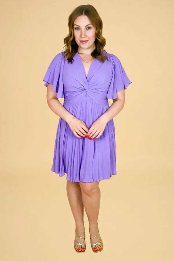 Stacey Pleated Mini Dress sold by Valencia Boutique