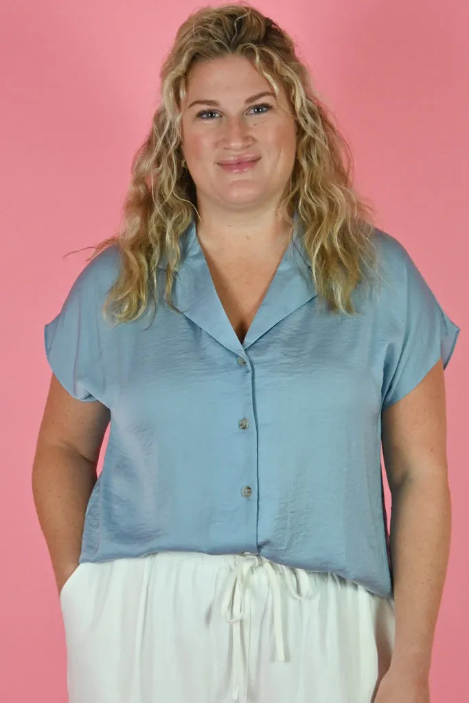 Button Up Casual Top (S-3X) sold by Valencia Boutique product image thumbnail 4