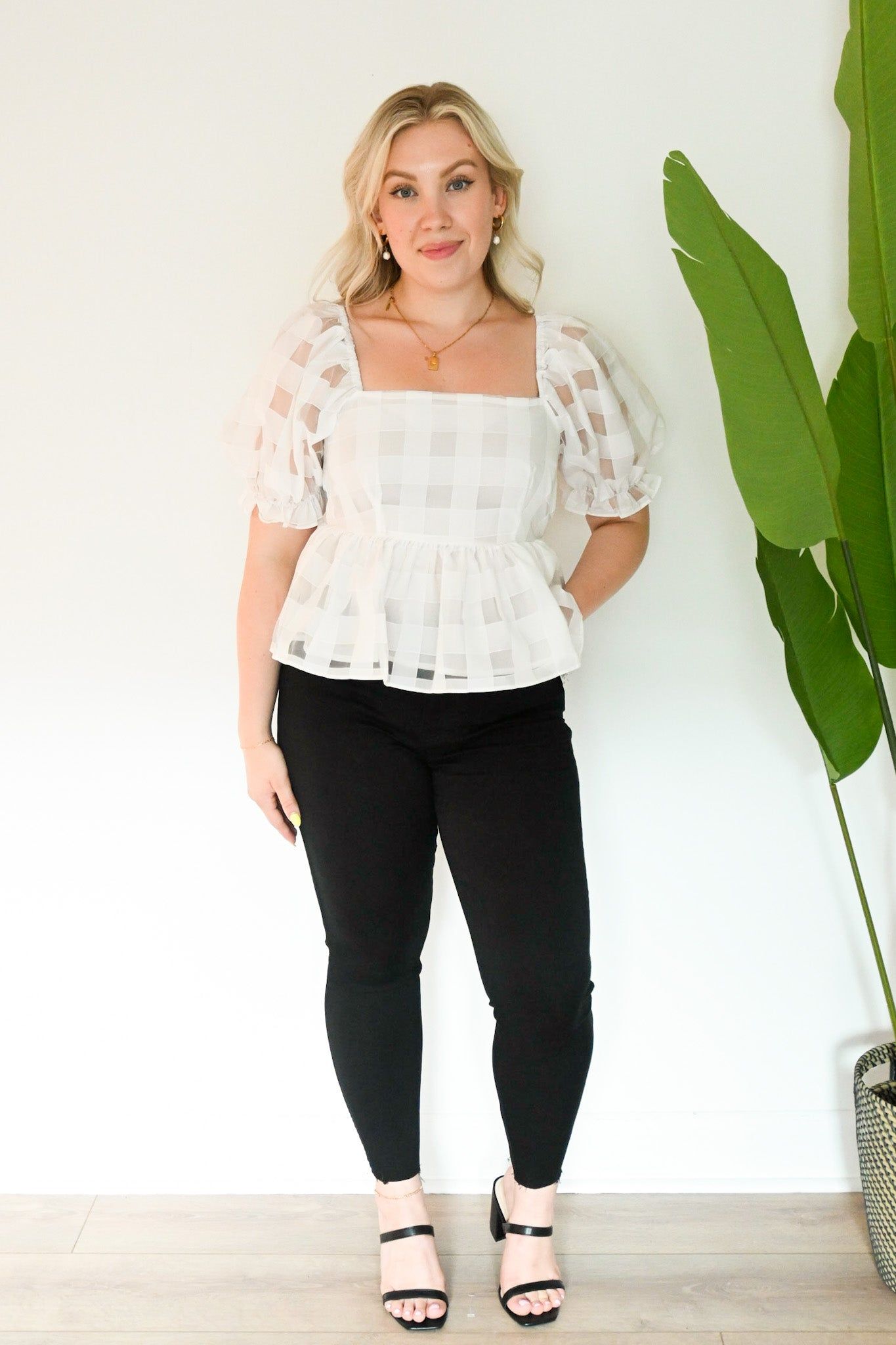 Organza Puff Sleeve Top sold by Valencia Boutique product image thumbnail 3