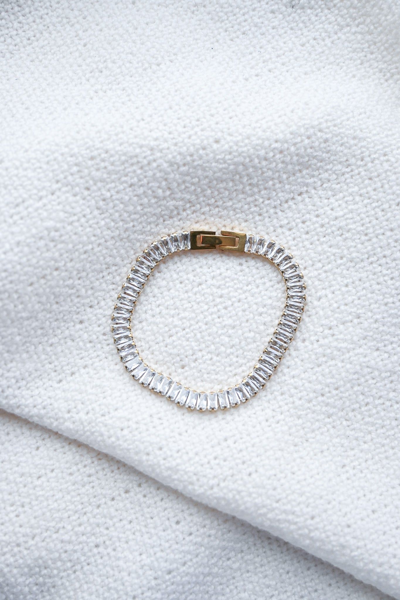 Baguette Tennis Bracelet sold by Valencia Boutique