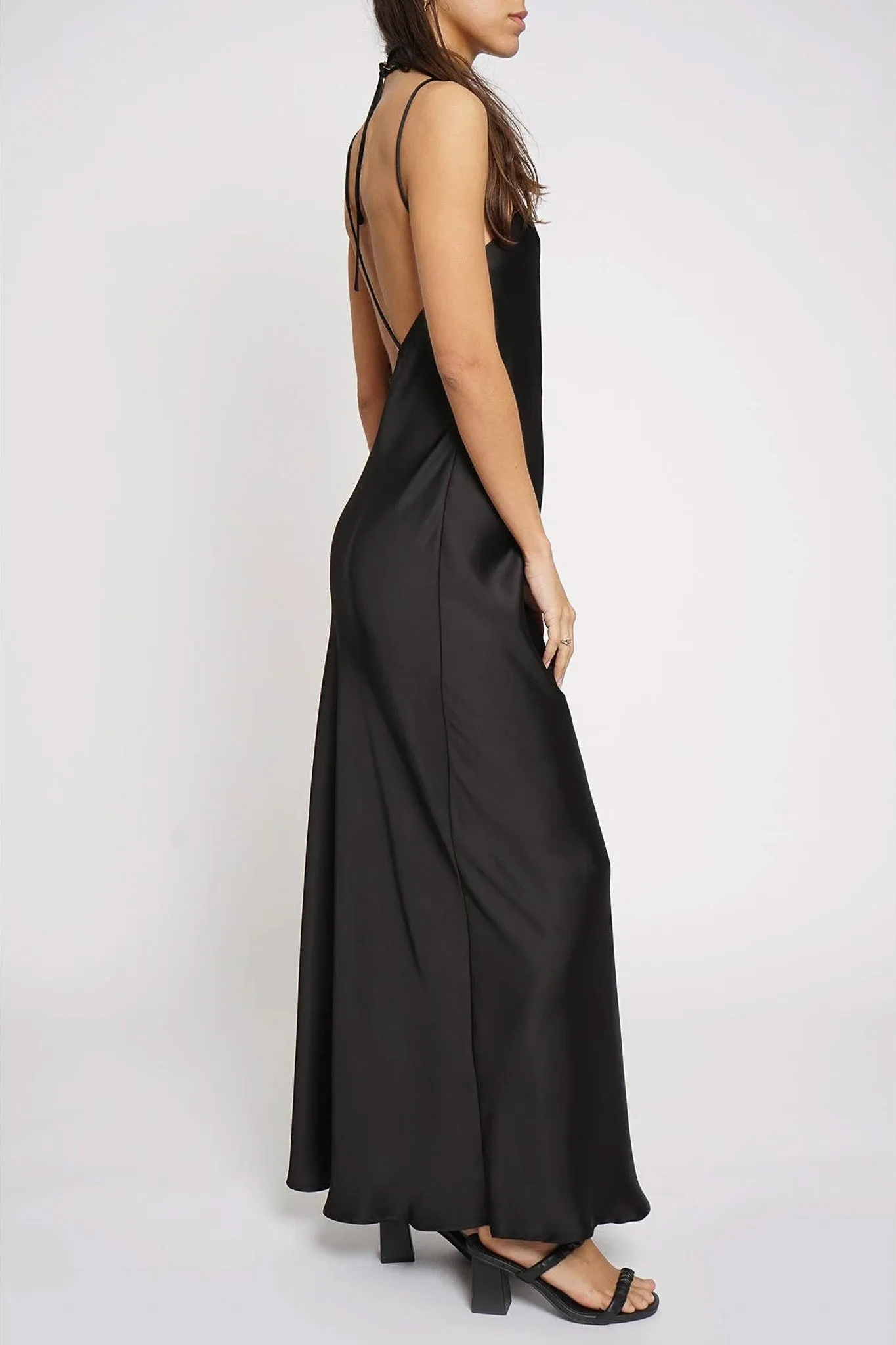Strappy Satin Maxi Dress sold by Valencia Boutique product image thumbnail 3