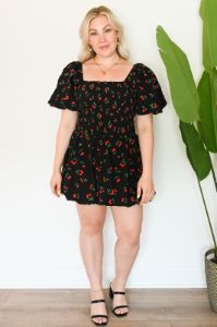 Very Cherry Mini Dress (XS-3X) sold by Valencia Boutique