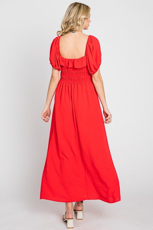 Puff Sleeve Midi Dress (S-3X) sold by Valencia Boutique product image thumbnail 8