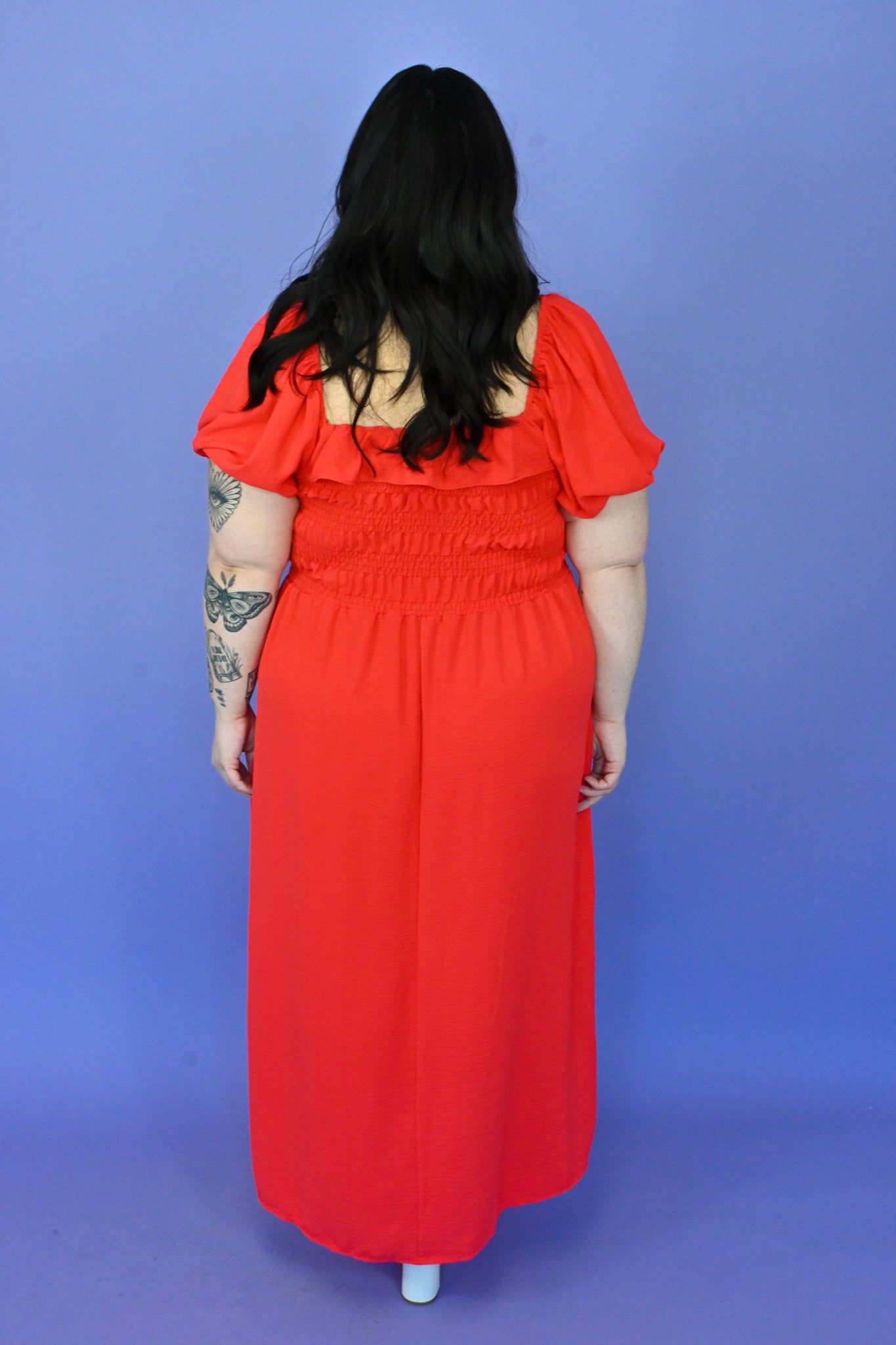 Puff Sleeve Midi Dress (S-3X) sold by Valencia Boutique product image thumbnail 4