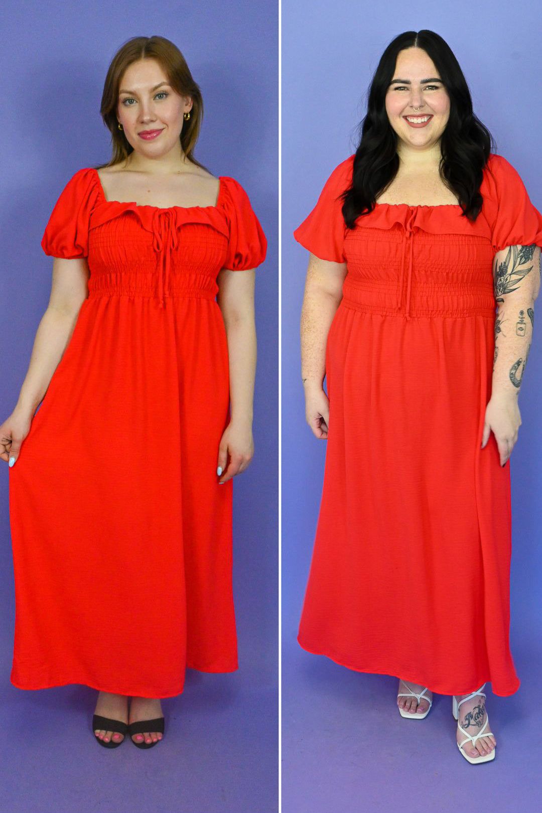 Puff Sleeve Midi Dress (S-3X) sold by Valencia Boutique