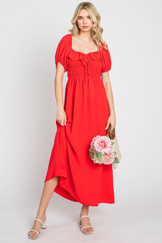 Puff Sleeve Midi Dress (S-3X) sold by Valencia Boutique product image thumbnail 5