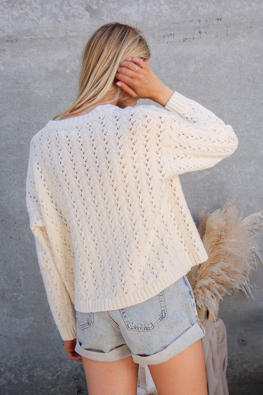 Pointelle Pullover Sweater sold by Valencia Boutique product image thumbnail 3