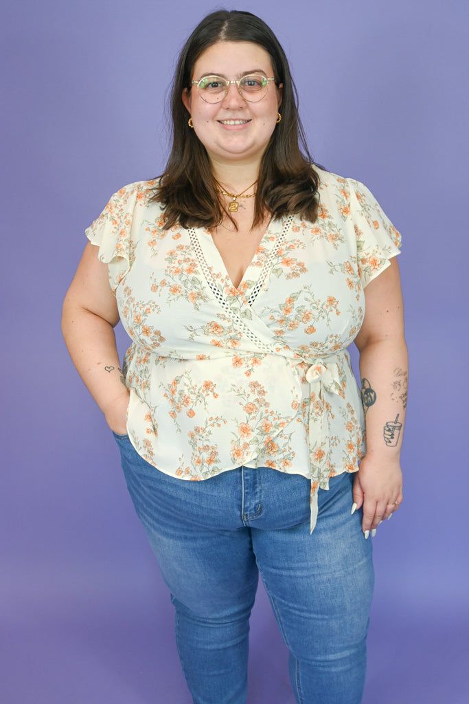 Floral Wrap Blouse (S-3X) sold by Valencia Boutique product image thumbnail 2